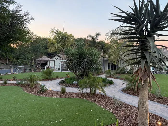Winding paths through planting and turf, La Habra