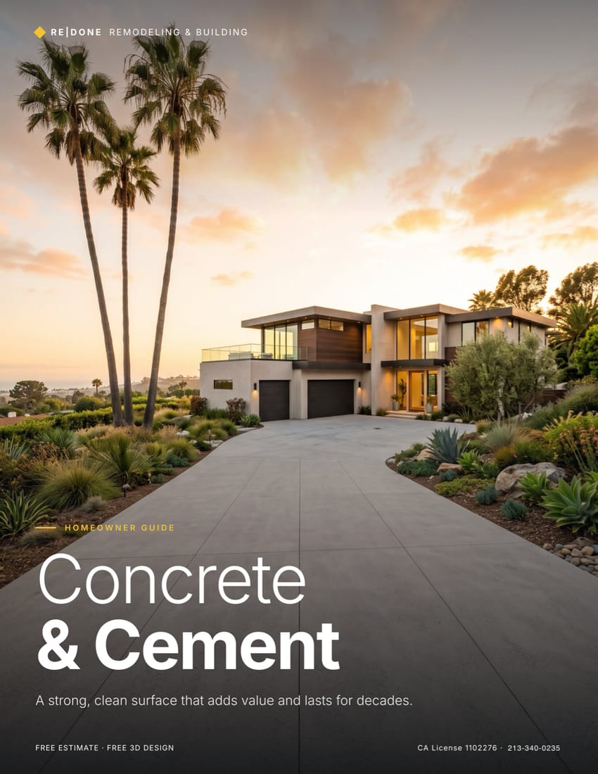Cover of the ReDone Concrete & Cement Homeowner Guide