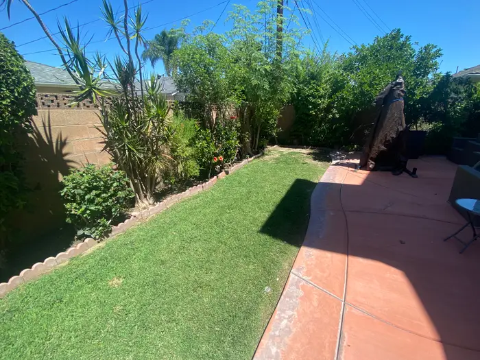 Before: the Buena Park backyard before the patio cover was built